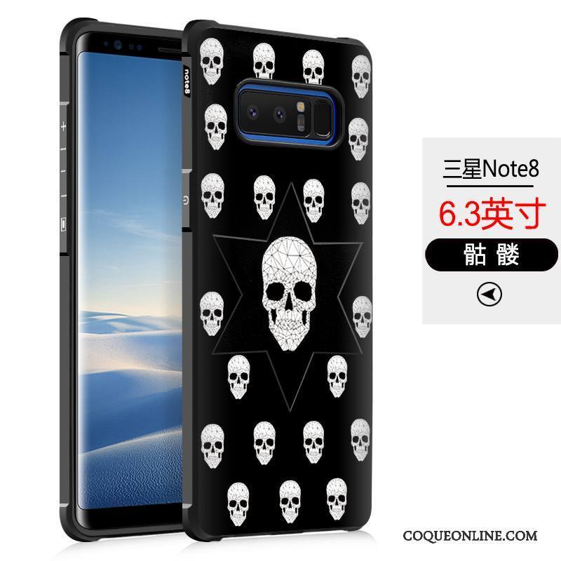 Samsung Galaxy Note 8 Coque Silicone Délavé En Daim Tendance Personnalité Noir Créatif Étoile