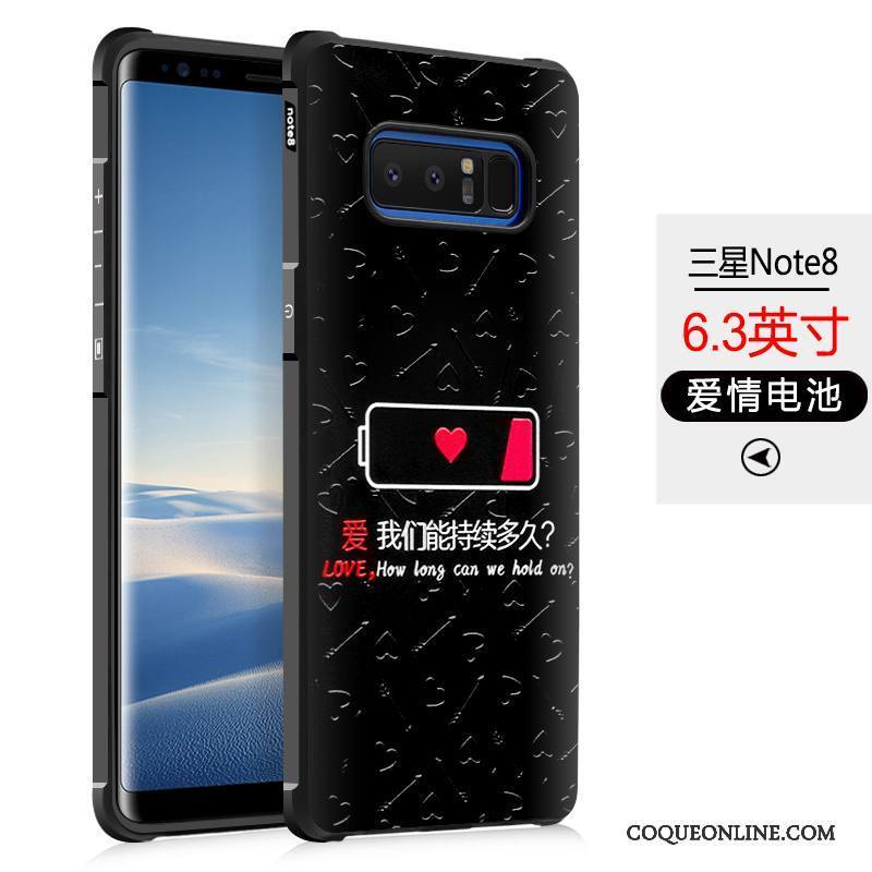 Samsung Galaxy Note 8 Coque Silicone Délavé En Daim Tendance Personnalité Noir Créatif Étoile