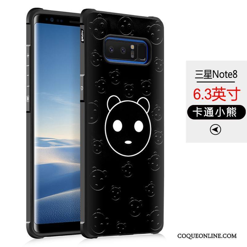 Samsung Galaxy Note 8 Coque Silicone Délavé En Daim Tendance Personnalité Noir Créatif Étoile