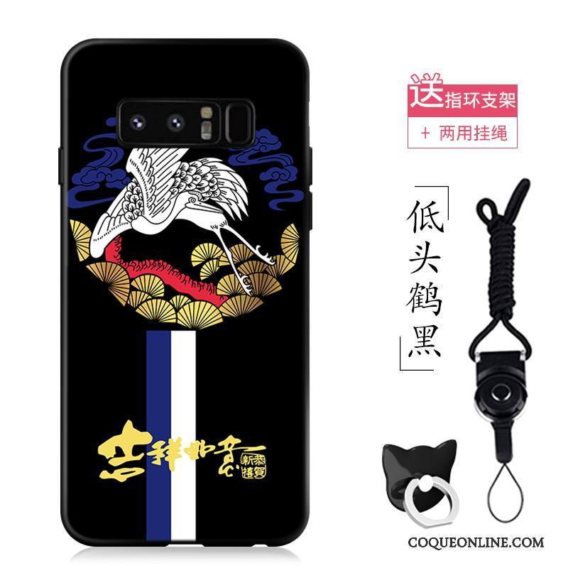 Samsung Galaxy Note 8 Coque Silicone Vintage Incassable Étoile Grue Étui Fluide Doux