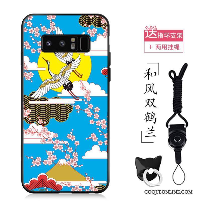 Samsung Galaxy Note 8 Coque Silicone Vintage Incassable Étoile Grue Étui Fluide Doux