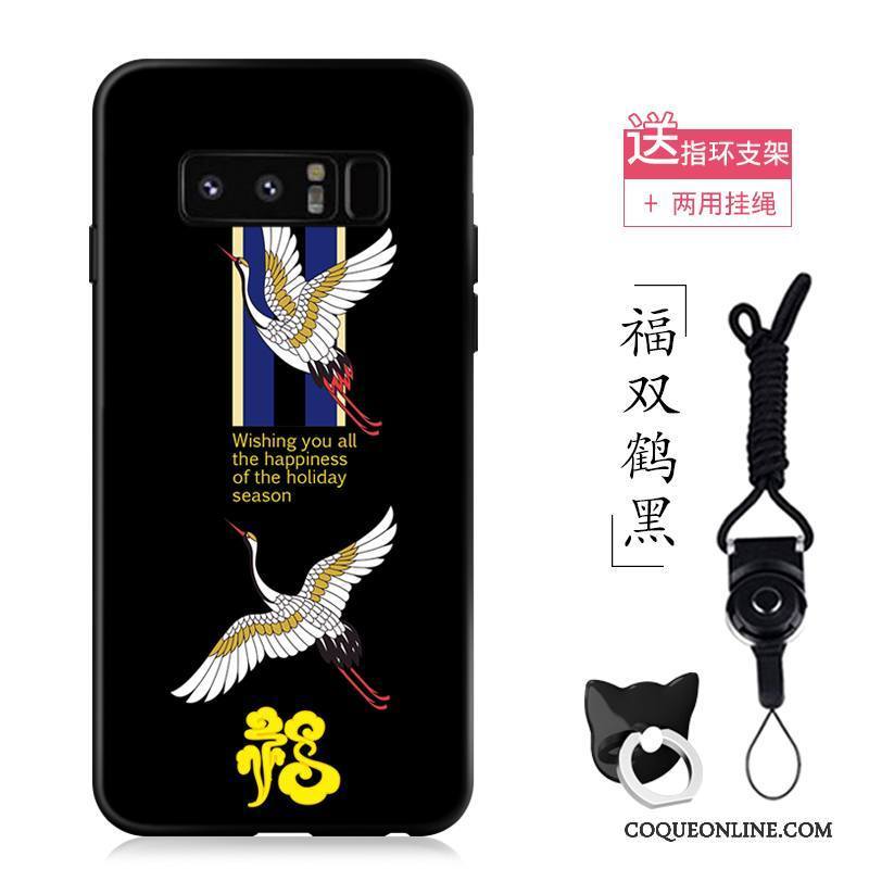 Samsung Galaxy Note 8 Coque Silicone Vintage Incassable Étoile Grue Étui Fluide Doux