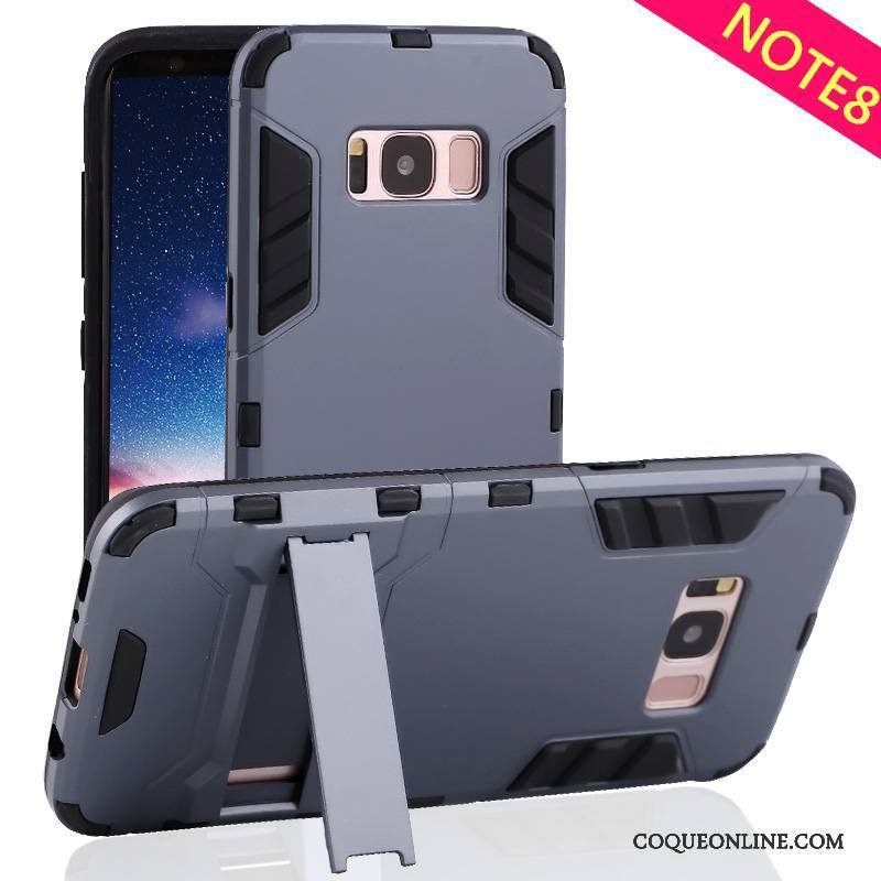 Samsung Galaxy Note 8 Coque Support Incassable Étoile Protection Étui Tout Compris Gris