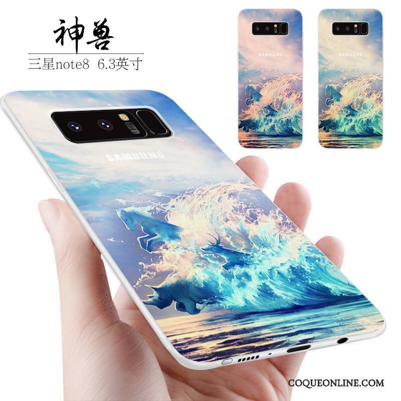 Samsung Galaxy Note 8 Coque Tout Compris Jaune Silicone Petit Personnalité Fluide Doux Étui