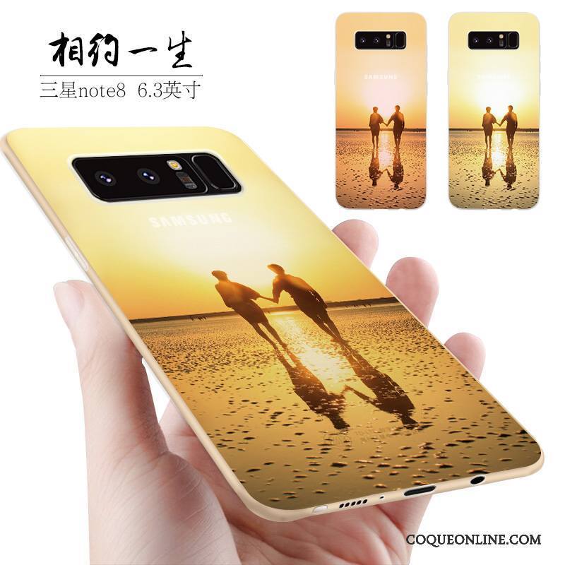 Samsung Galaxy Note 8 Coque Tout Compris Jaune Silicone Petit Personnalité Fluide Doux Étui