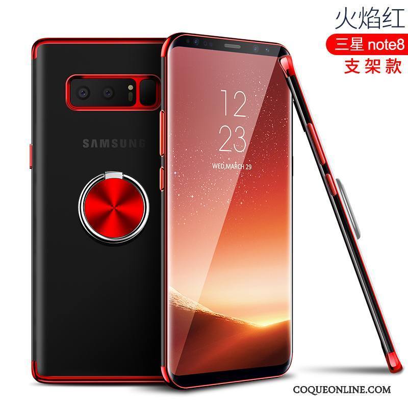 Samsung Galaxy Note 8 Coque Transparent Étoile Très Mince Rouge Tout Compris Créatif Étui