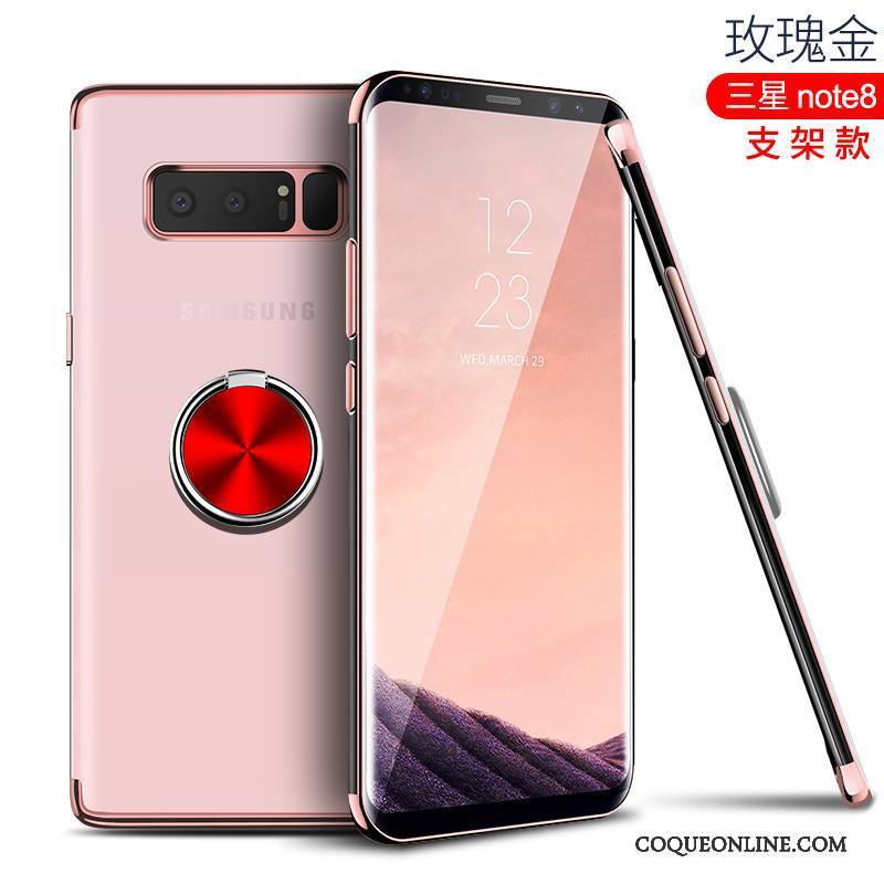 Samsung Galaxy Note 8 Coque Transparent Étoile Très Mince Rouge Tout Compris Créatif Étui