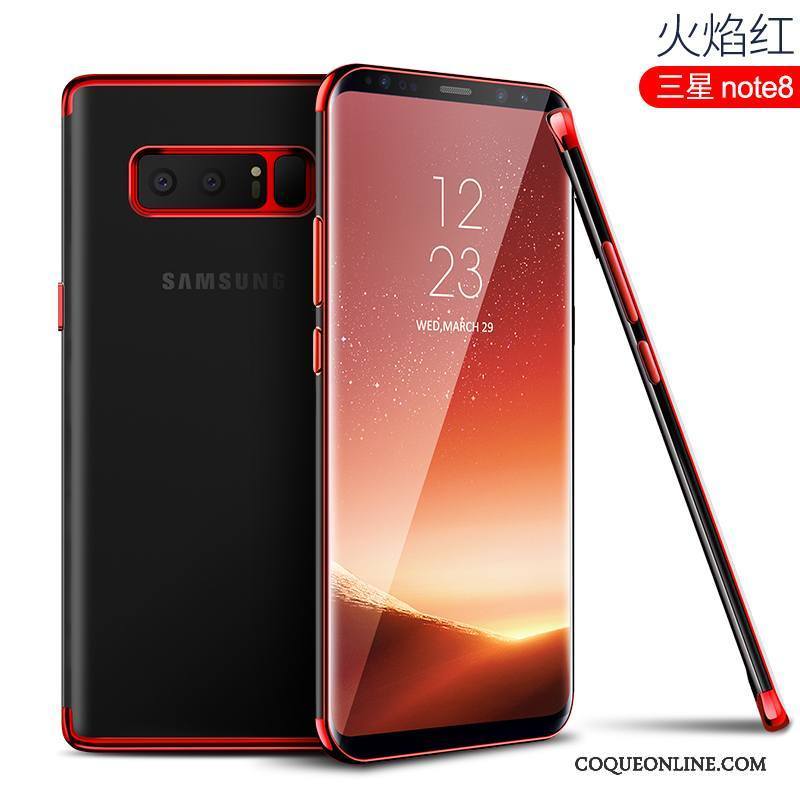 Samsung Galaxy Note 8 Coque Transparent Étoile Très Mince Rouge Tout Compris Créatif Étui