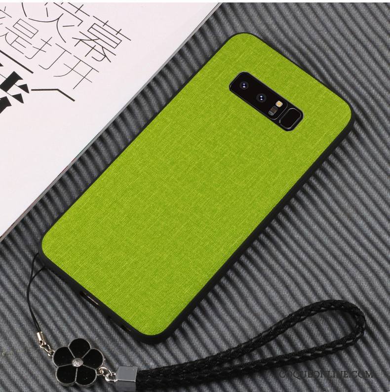 Samsung Galaxy Note 8 Coque Étoile Silicone Protection Vert Téléphone Portable Cuir