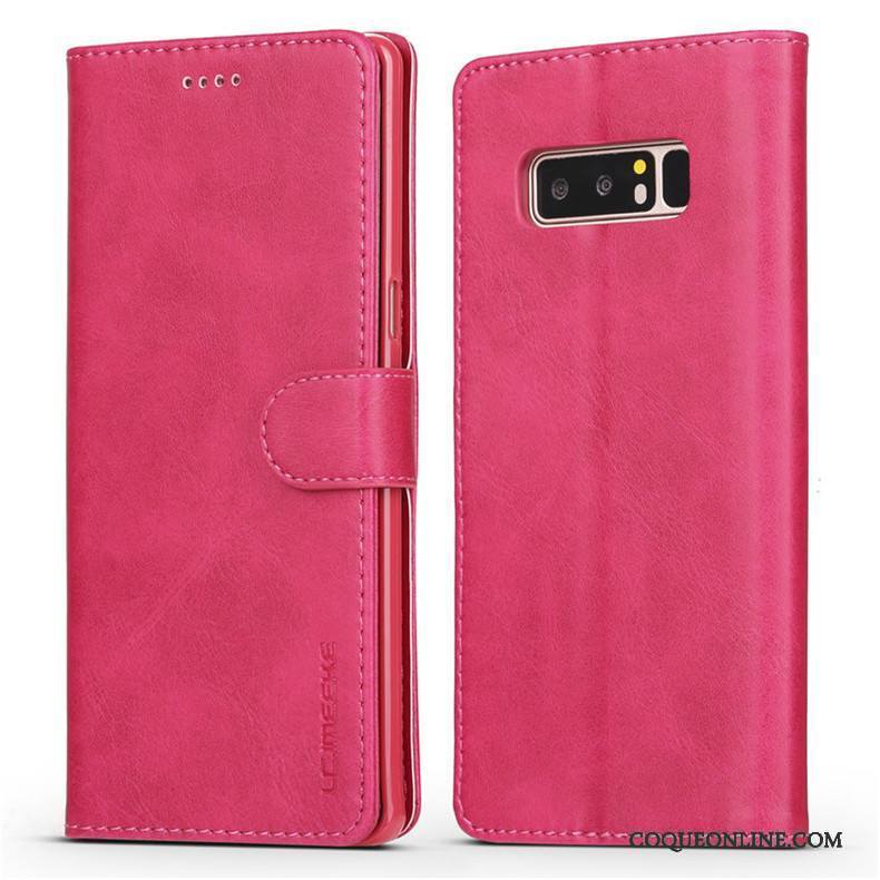 Samsung Galaxy Note 8 Coque Étui En Cuir Business Fluide Doux Clamshell Jaune Protection Téléphone Portable