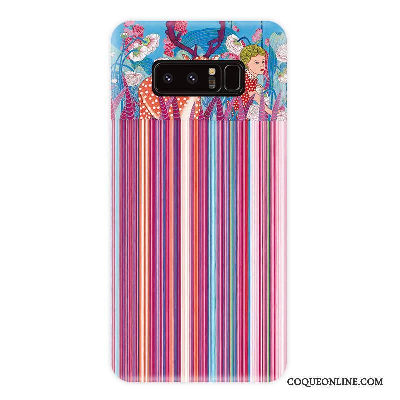 Samsung Galaxy Note 8 Coque Étui Protection Multicolore Personnalité Téléphone Portable Vent Fleur