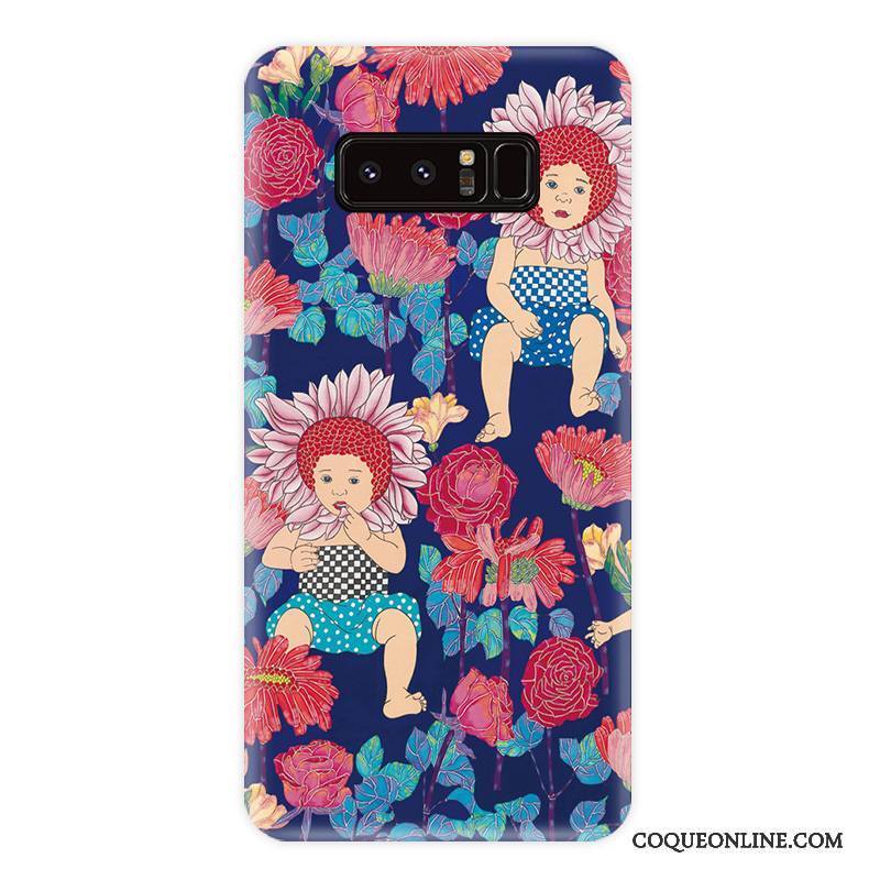 Samsung Galaxy Note 8 Coque Étui Protection Multicolore Personnalité Téléphone Portable Vent Fleur