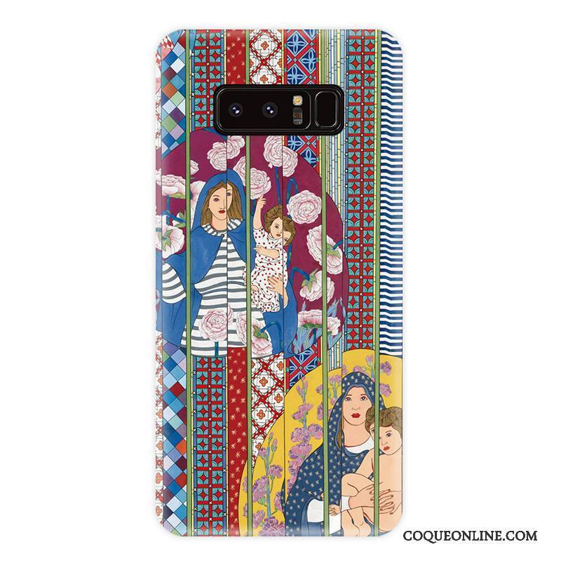 Samsung Galaxy Note 8 Coque Étui Protection Multicolore Personnalité Téléphone Portable Vent Fleur