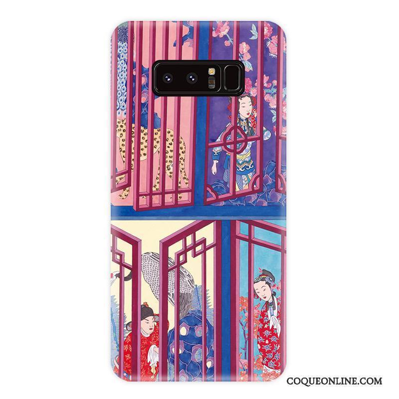 Samsung Galaxy Note 8 Coque Étui Protection Multicolore Personnalité Téléphone Portable Vent Fleur