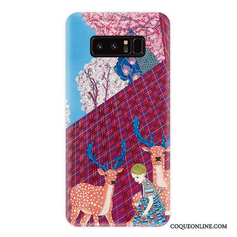 Samsung Galaxy Note 8 Coque Étui Protection Multicolore Personnalité Téléphone Portable Vent Fleur