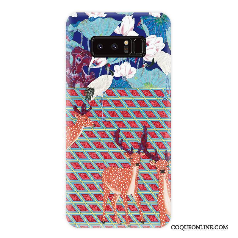 Samsung Galaxy Note 8 Coque Étui Protection Multicolore Personnalité Téléphone Portable Vent Fleur