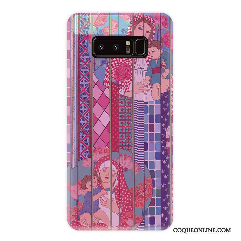 Samsung Galaxy Note 8 Coque Étui Protection Multicolore Personnalité Téléphone Portable Vent Fleur