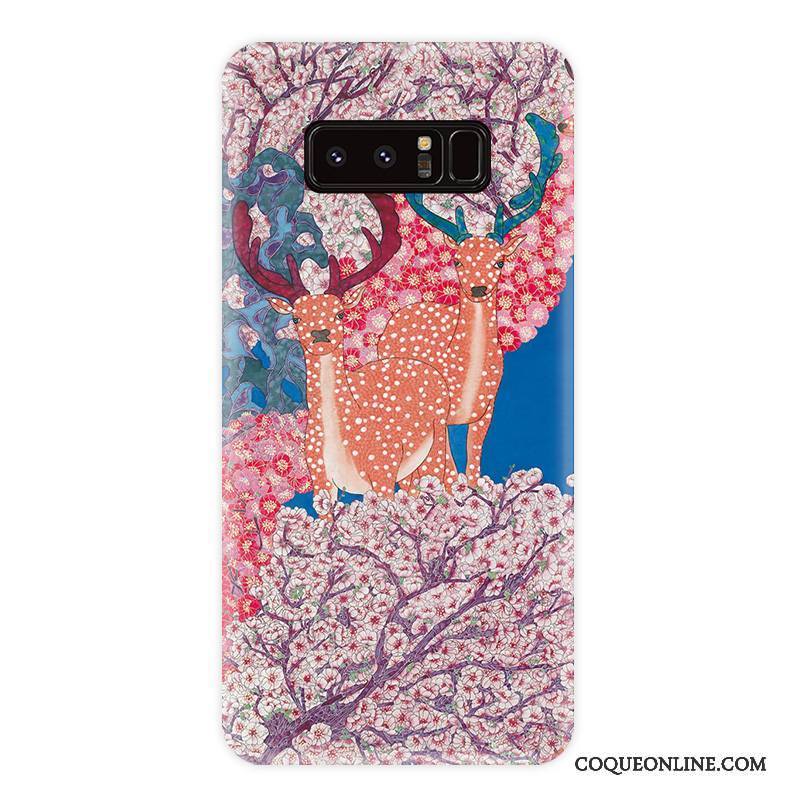 Samsung Galaxy Note 8 Coque Étui Protection Multicolore Personnalité Téléphone Portable Vent Fleur