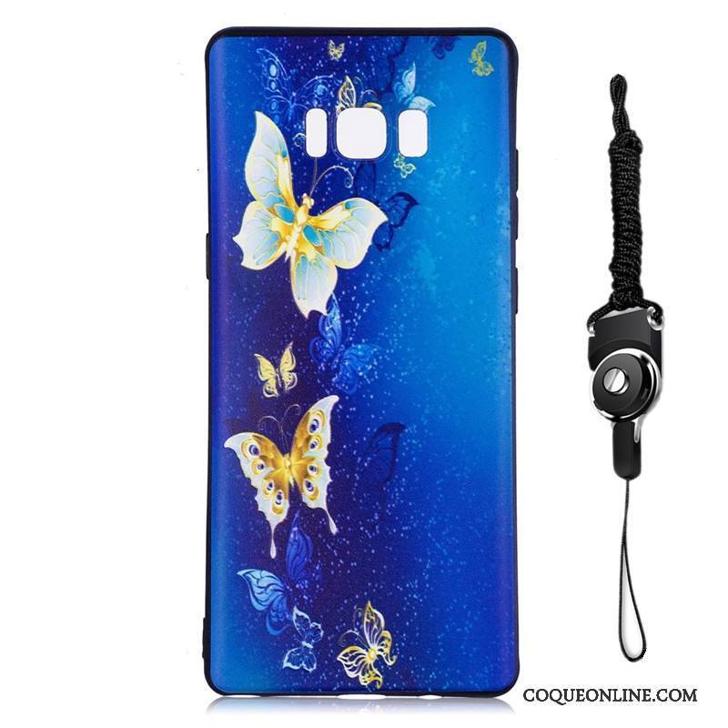 Samsung Galaxy Note 8 Délavé En Daim Fluide Doux Coque Noir Étui Silicone Fleurs
