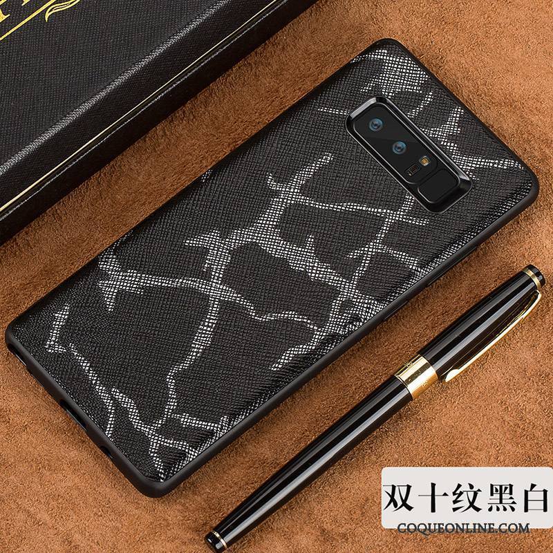 Samsung Galaxy Note 8 Incassable Étoile Cuir Véritable Coque De Téléphone Luxe Europe Bleu