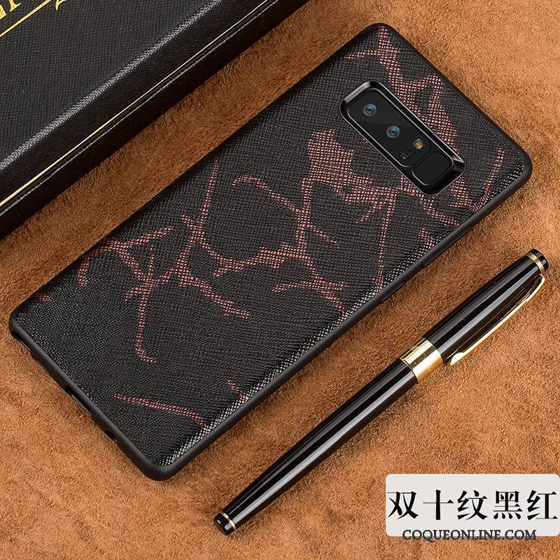 Samsung Galaxy Note 8 Incassable Étoile Cuir Véritable Coque De Téléphone Luxe Europe Bleu