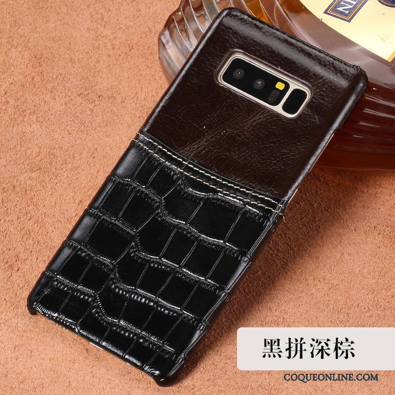 Samsung Galaxy Note 8 Luxe Cuir Véritable Incassable Protection Étoile Étui Coque De Téléphone