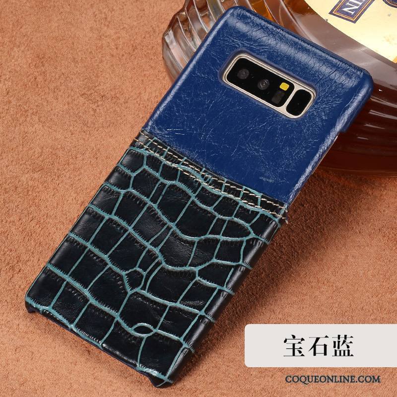 Samsung Galaxy Note 8 Luxe Cuir Véritable Incassable Protection Étoile Étui Coque De Téléphone