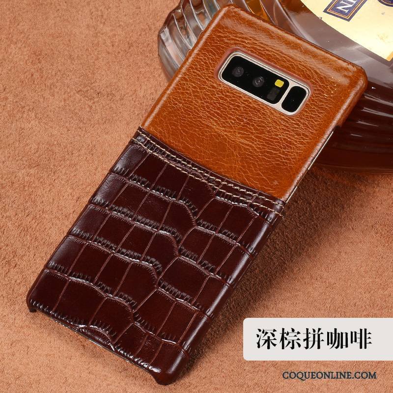 Samsung Galaxy Note 8 Luxe Cuir Véritable Incassable Protection Étoile Étui Coque De Téléphone