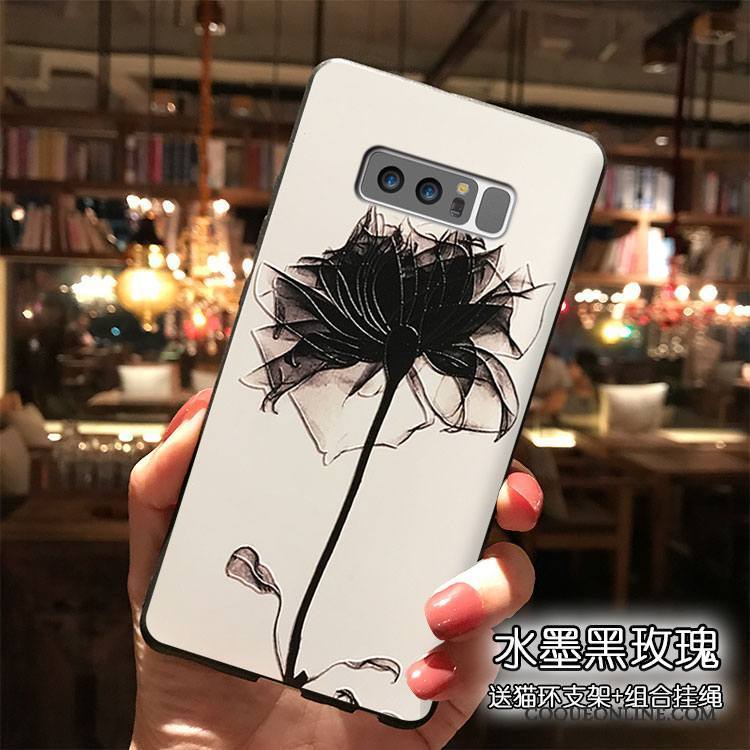 Samsung Galaxy Note 8 Ornements Suspendus Silicone Tendance Fleurs Coque De Téléphone Étoile Étui