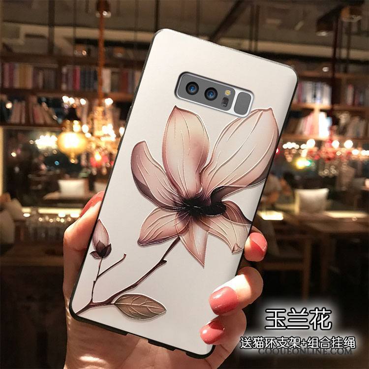 Samsung Galaxy Note 8 Ornements Suspendus Silicone Tendance Fleurs Coque De Téléphone Étoile Étui