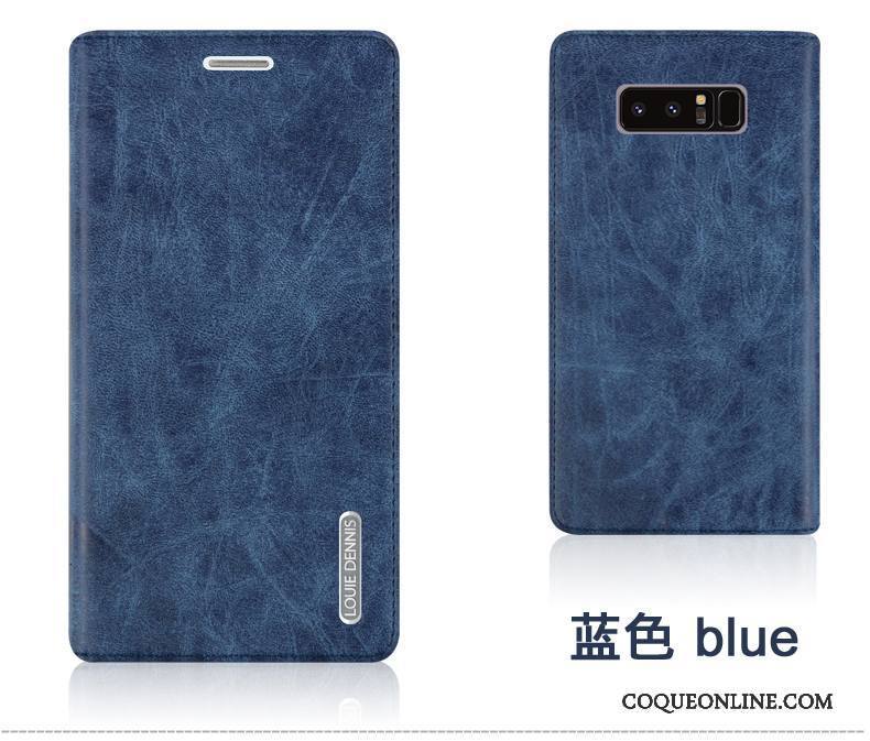 Samsung Galaxy Note 8 Silicone Fluide Doux Bleu Protection Tout Compris Téléphone Portable Coque De Téléphone