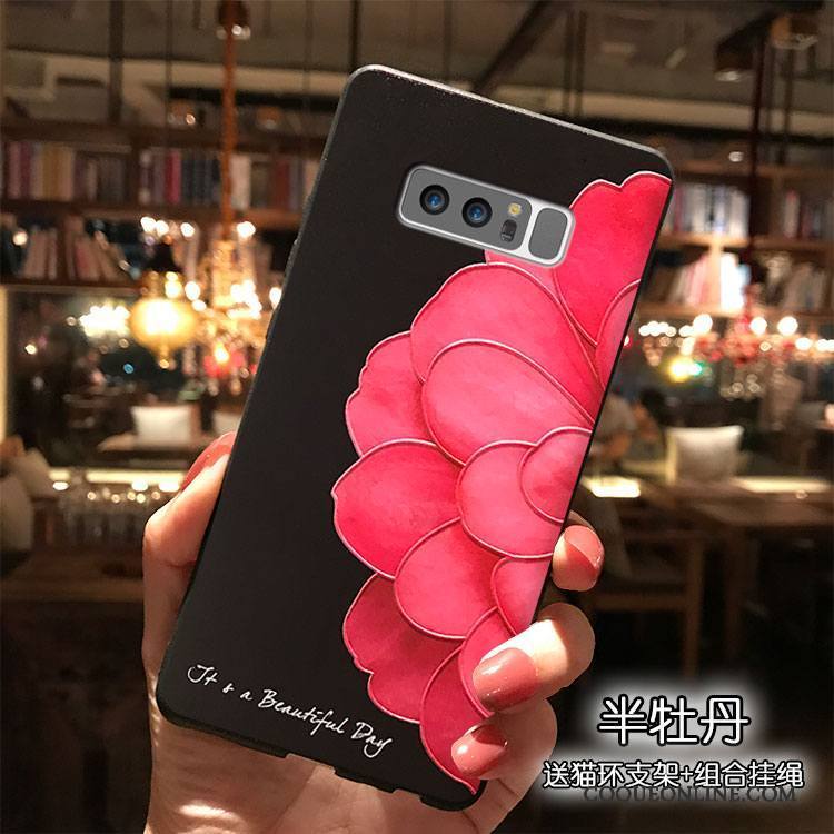 Samsung Galaxy Note 8 Tendance Ornements Suspendus Rouge Coque De Téléphone Personnalité Étoile Étui