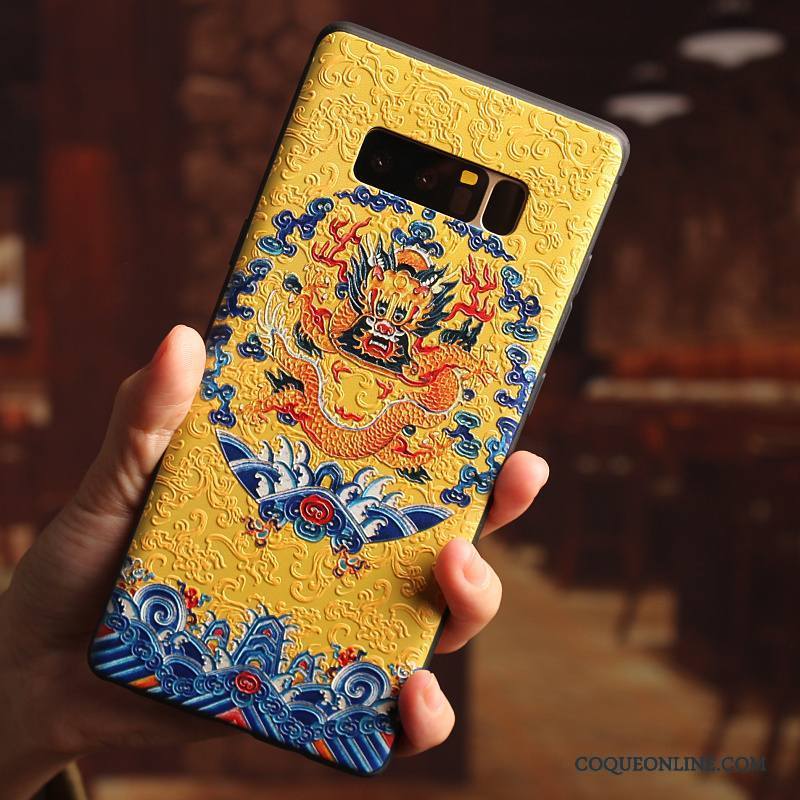 Samsung Galaxy Note 8 Tout Compris Rouge Étoile Coque De Téléphone Dragon Étui Personnalité