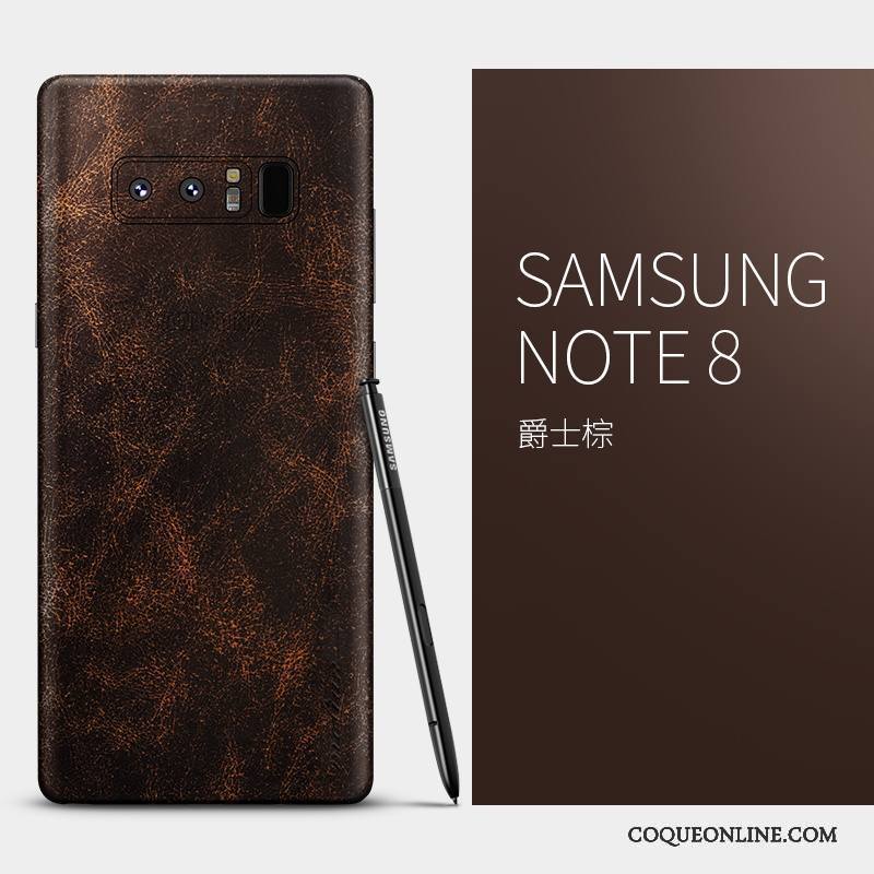 Samsung Galaxy Note 8 Tout Compris Étui Coque De Téléphone Étoile Noir Cuir Véritable Créatif