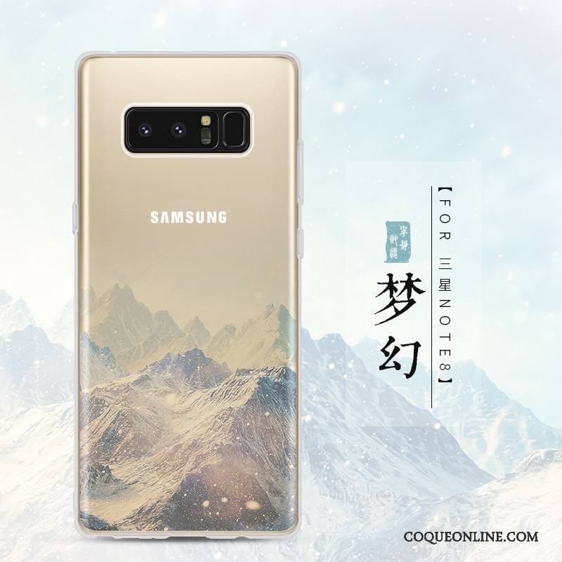 Samsung Galaxy Note 8 Transparent Coque De Téléphone Silicone Incassable Fluide Doux Étoile Créatif