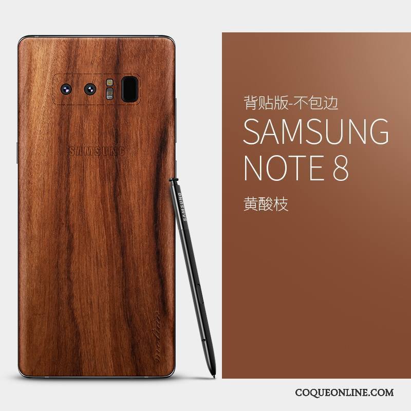 Samsung Galaxy Note 8 Très Mince Étui Sac Coque De Téléphone Bois Massif Étoile Protection