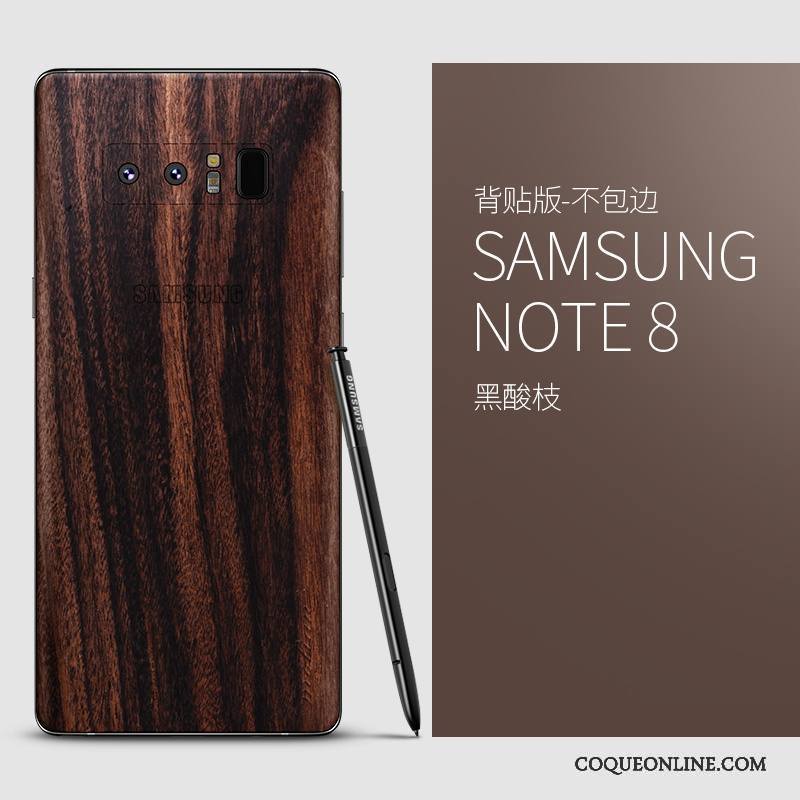 Samsung Galaxy Note 8 Très Mince Étui Sac Coque De Téléphone Bois Massif Étoile Protection