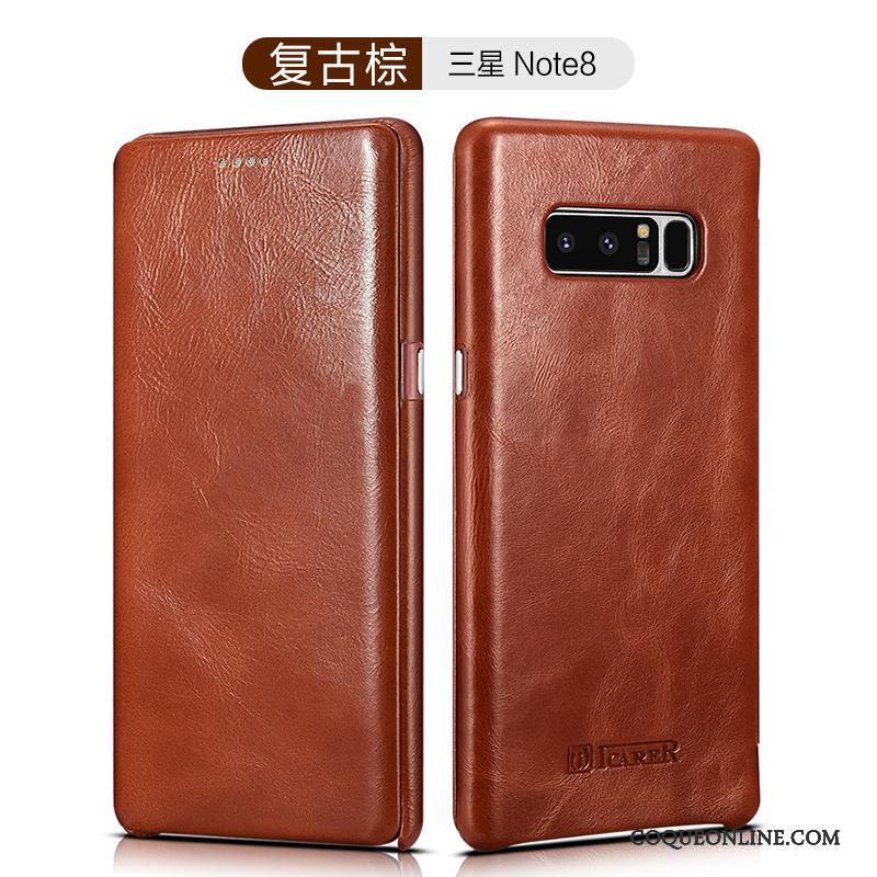 Samsung Galaxy Note 8 Téléphone Portable Cuir Véritable Étui En Cuir Housse Étoile Coque De Téléphone Tout Compris