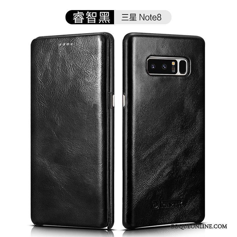 Samsung Galaxy Note 8 Téléphone Portable Cuir Véritable Étui En Cuir Housse Étoile Coque De Téléphone Tout Compris