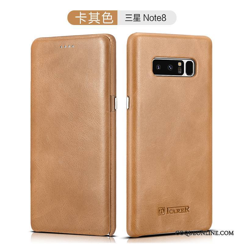 Samsung Galaxy Note 8 Téléphone Portable Cuir Véritable Étui En Cuir Housse Étoile Coque De Téléphone Tout Compris