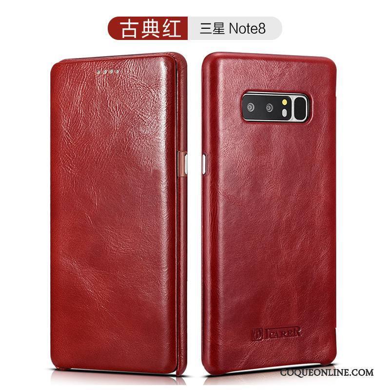 Samsung Galaxy Note 8 Téléphone Portable Cuir Véritable Étui En Cuir Housse Étoile Coque De Téléphone Tout Compris