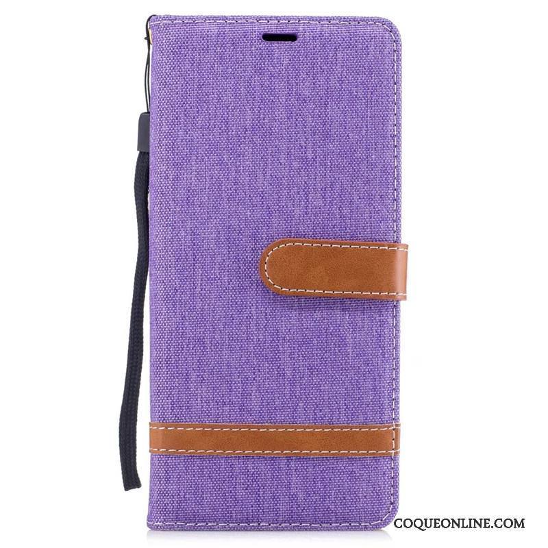 Samsung Galaxy Note 8 Téléphone Portable Portefeuille Coque Étoile En Denim Étui Rouge