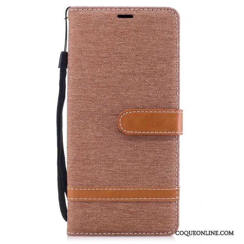 Samsung Galaxy Note 8 Téléphone Portable Portefeuille Coque Étoile En Denim Étui Rouge