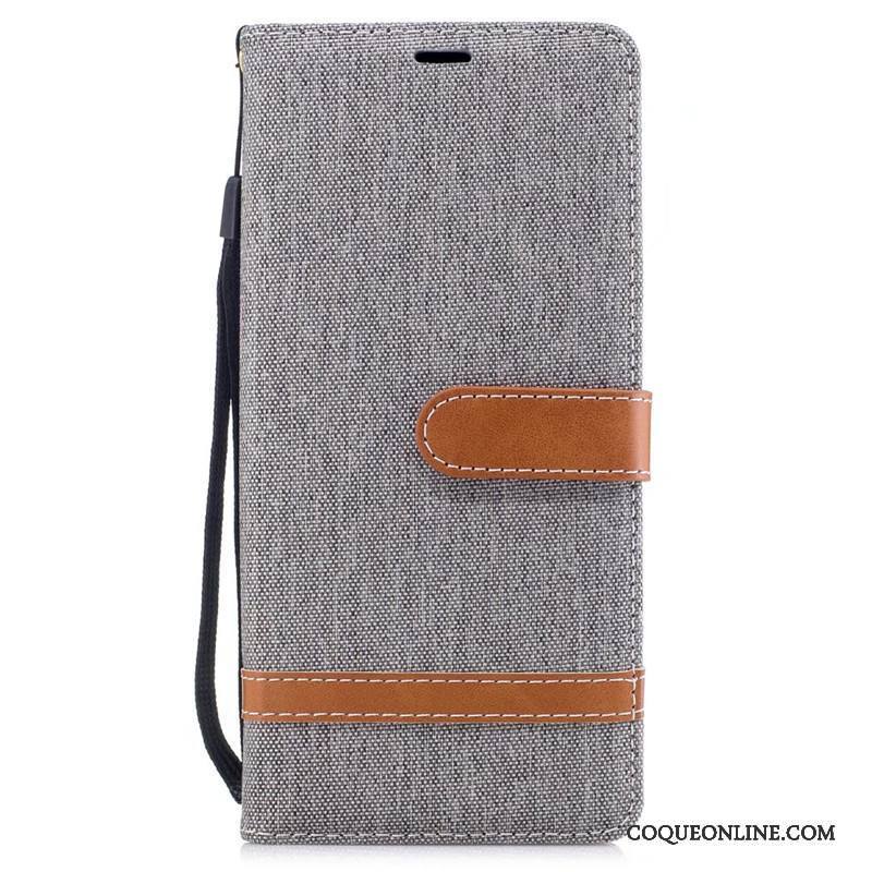 Samsung Galaxy Note 8 Téléphone Portable Portefeuille Coque Étoile En Denim Étui Rouge