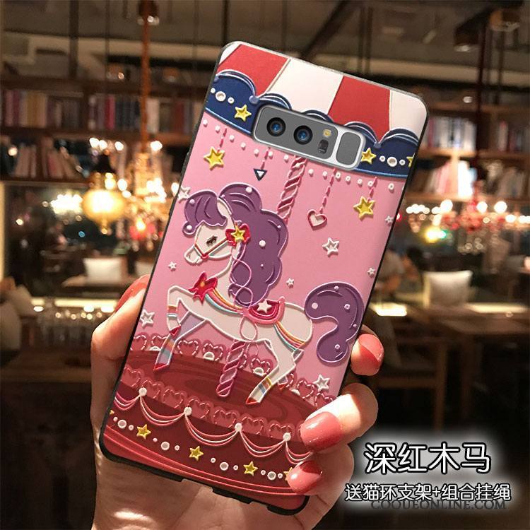 Samsung Galaxy Note 8 Étoile Coque De Téléphone Charmant Étui Rose Silicone Dessin Animé