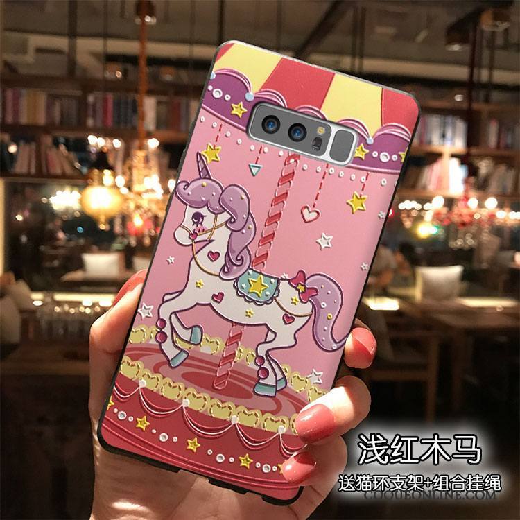 Samsung Galaxy Note 8 Étoile Coque De Téléphone Charmant Étui Rose Silicone Dessin Animé