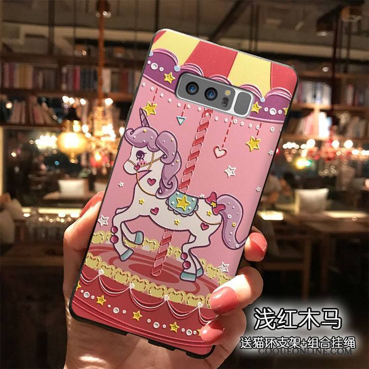 Samsung Galaxy Note 8 Étoile Coque De Téléphone Charmant Étui Rose Silicone Dessin Animé