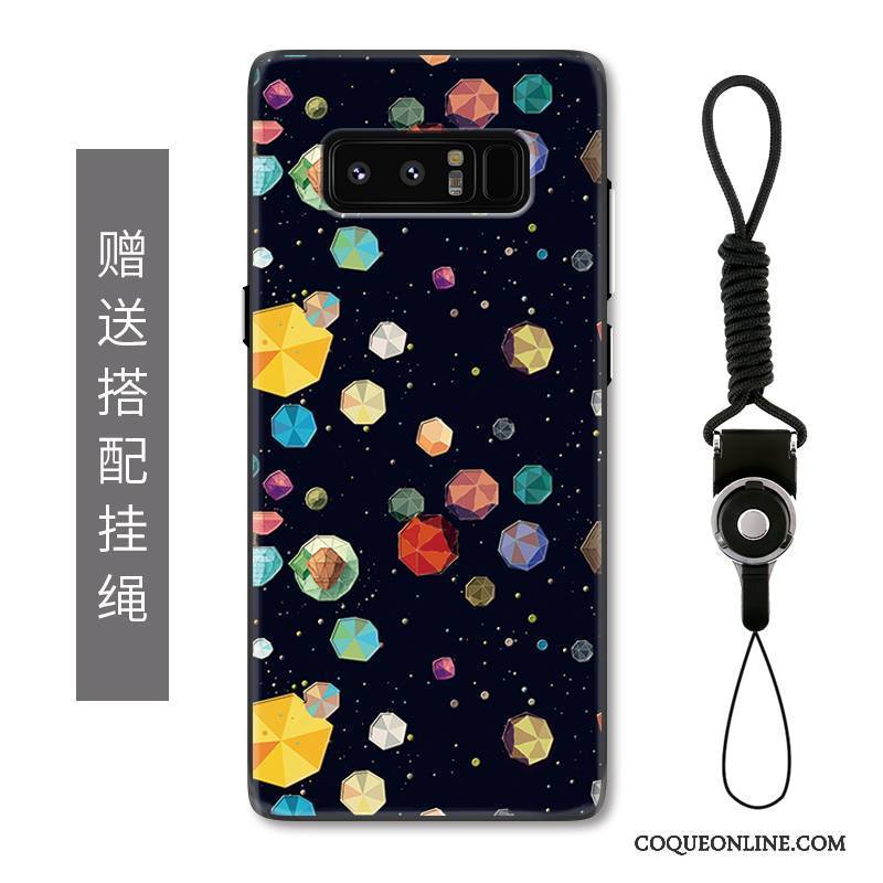 Samsung Galaxy Note 8 Étoile Incassable Gaufrage Coque De Téléphone Étui Noir Protection