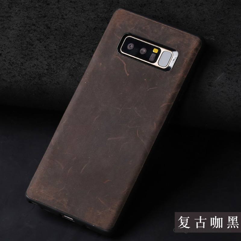 Samsung Galaxy Note 8 Étoile Personnalité Marque De Tendance Cuir Véritable Tout Compris Coque De Téléphone Créatif