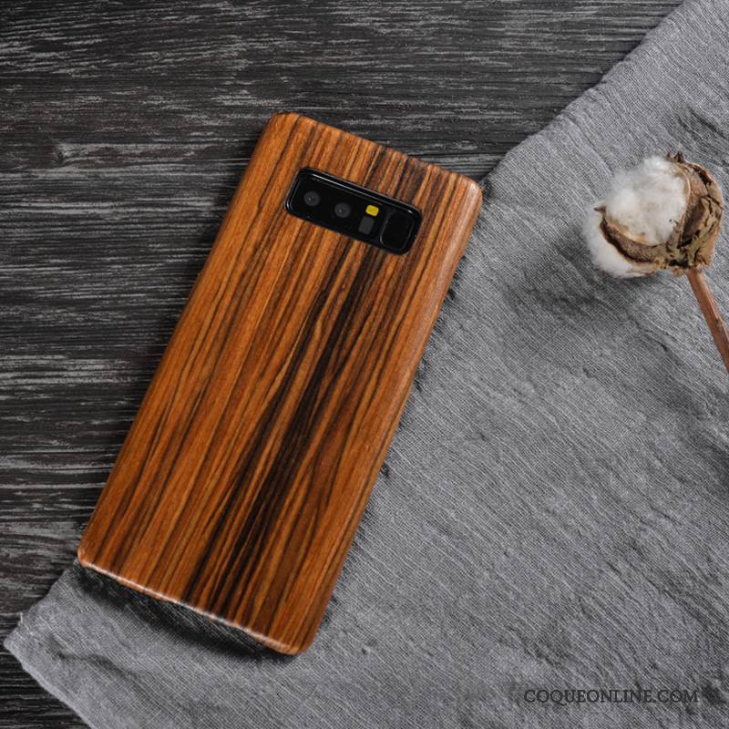 Samsung Galaxy Note 8 Étui Couvercle Arrière Protection Étoile Bois Coque De Téléphone Bois Massif